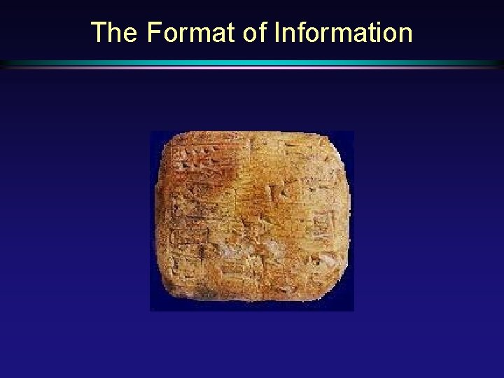 The Format of Information 