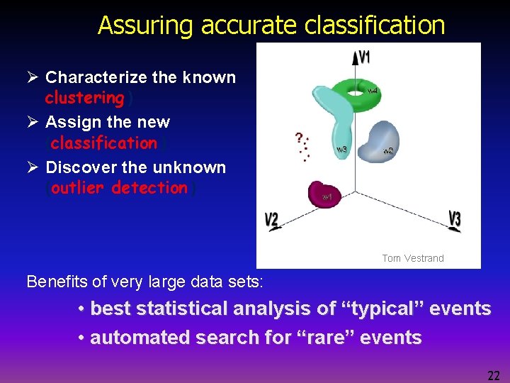 Assuring accurate classification Ø Characterize the known clustering ) Ø Assign the new (classification