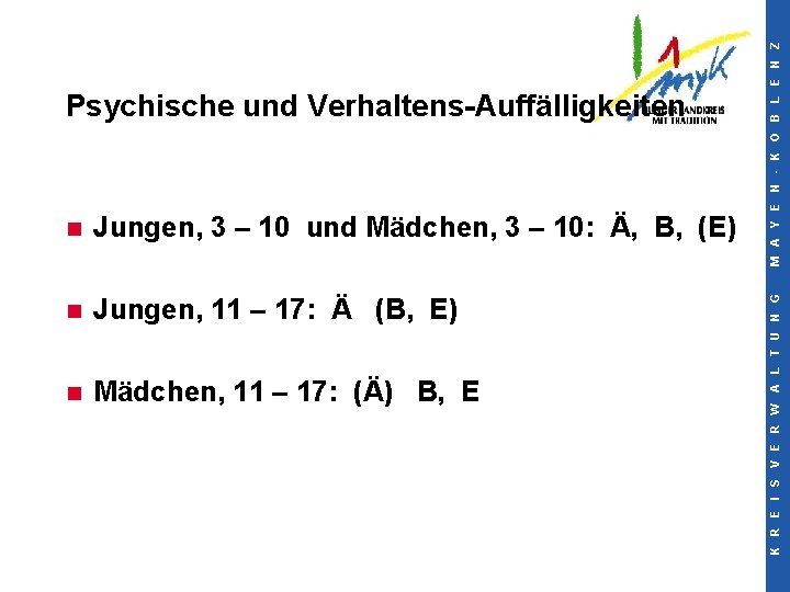 n Jungen, 3 – 10 und Mädchen, 3 – 10: Ä, B, (E) n