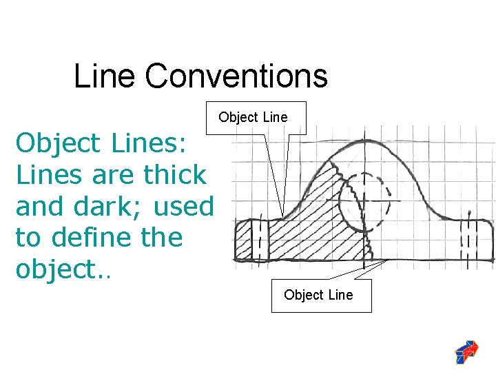 Line Conventions Object Lines: Lines are thick and dark; used to define the object.