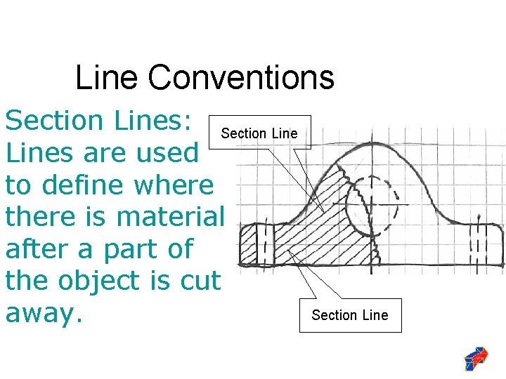 Line Conventions Section Lines: Section Lines are used to define where there is material