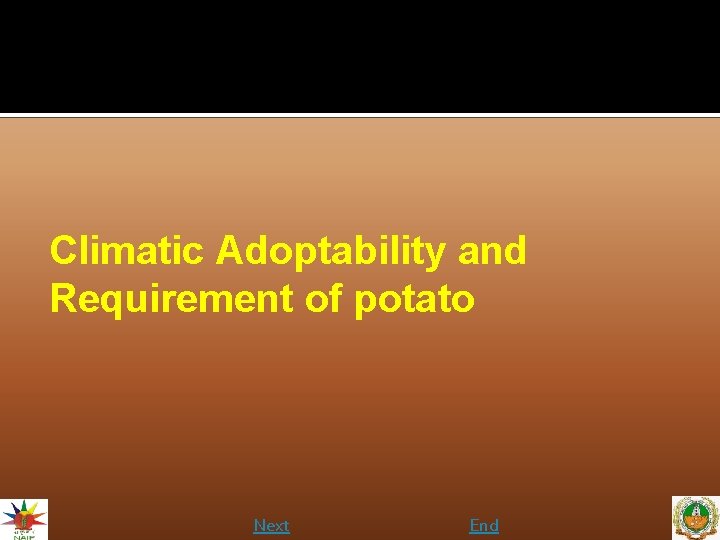 Climatic Adoptability and Requirement of potato Next End 