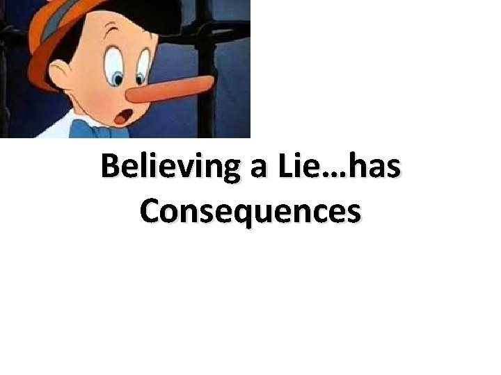 Believing a Lie…has Consequences 