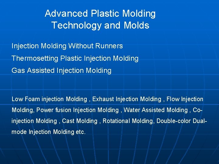 Advanced Plastic Molding Technology and Molds Injection Molding Without Runners Thermosetting Plastic Injection Molding