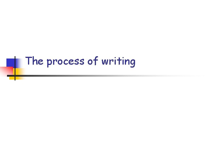 The process of writing 