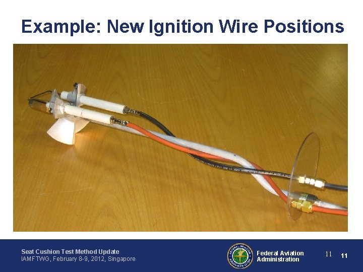 Example: New Ignition Wire Positions Seat Cushion Test Method Update IAMFTWG, February 8 -9,