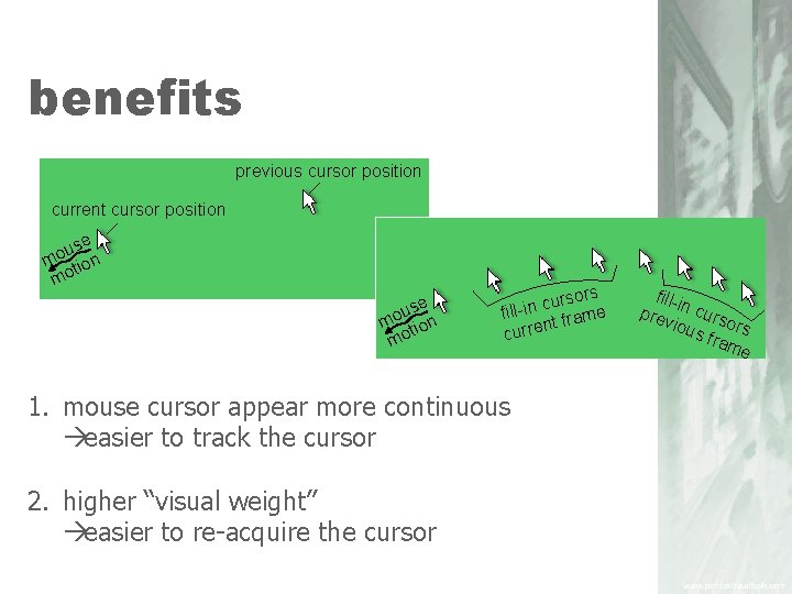 benefits previous cursor position current cursor position use o m tion mo ors s