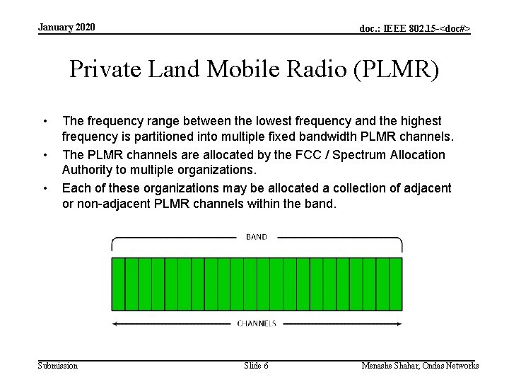 January 2020 doc. : IEEE 802. 15 -<doc#> Private Land Mobile Radio (PLMR) •