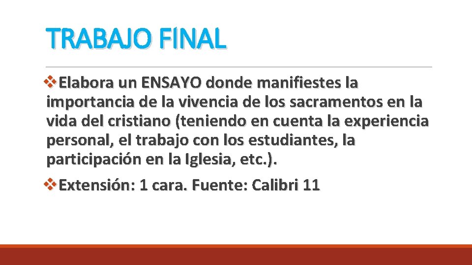 TRABAJO FINAL v. Elabora un ENSAYO donde manifiestes la importancia de la vivencia de TRABAJO FINAL v. Elabora un ENSAYO donde manifiestes la importancia de la vivencia de