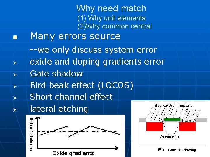 Why need match (1) Why unit elements (2)Why common central n Ø Ø Ø