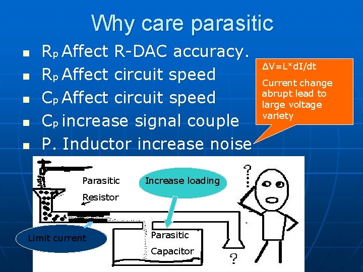 Why care parasitic n n n Rp Affect R-DAC accuracy. Rp Affect circuit speed