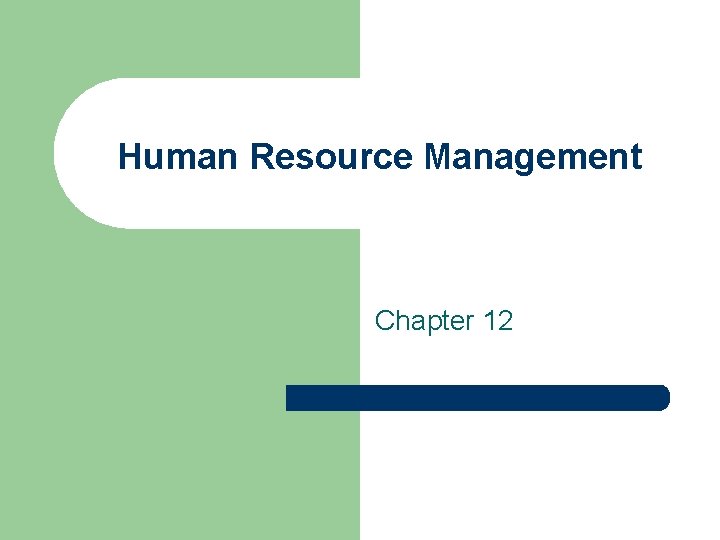 Human Resource Management Chapter 12 