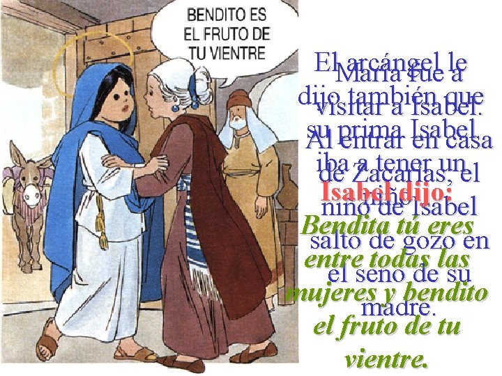 El arcángel le María fue a dijo también que visitar a Isabel. su prima