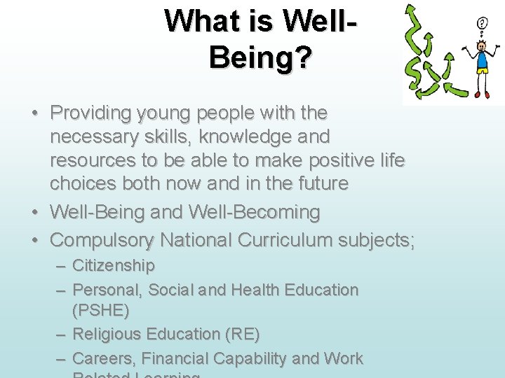 What is Well. Being? • Providing young people with the necessary skills, knowledge and What is Well. Being? • Providing young people with the necessary skills, knowledge and