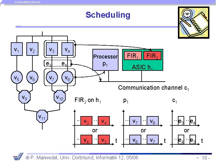 Universität Dortmund Scheduling v 1 v 2 v 3 e 3 v 5 v