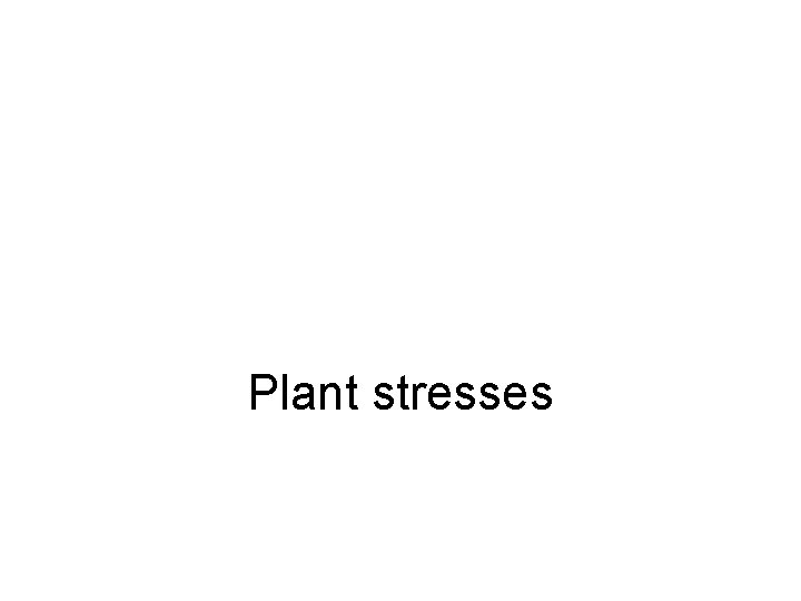 Plant stresses 