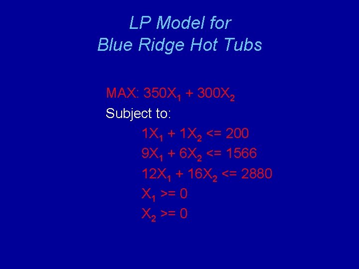 LP Model for Blue Ridge Hot Tubs MAX: 350 X 1 + 300 X