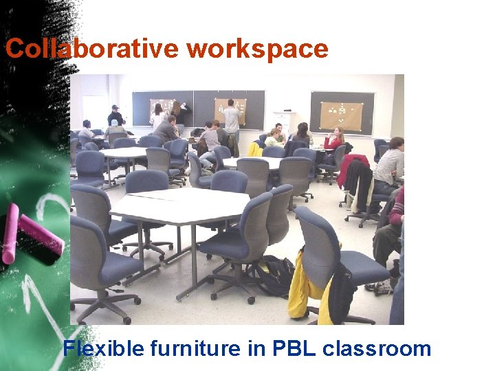 Collaborative workspace Flexible furniture in PBL classroom 