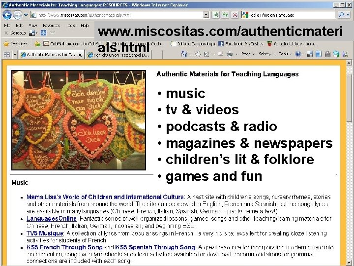 www. miscositas. com/authenticmateri als. html • music • tv & videos • podcasts & www. miscositas. com/authenticmateri als. html • music • tv & videos • podcasts &
