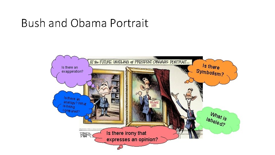 Bush and Obama Portrait Is there Symboli sm Is there an exaggeration? ? Is