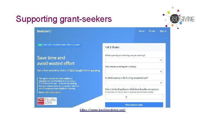 Supporting grant-seekers https: //www. beehivegiving. org/ Supporting grant-seekers https: //www. beehivegiving. org/