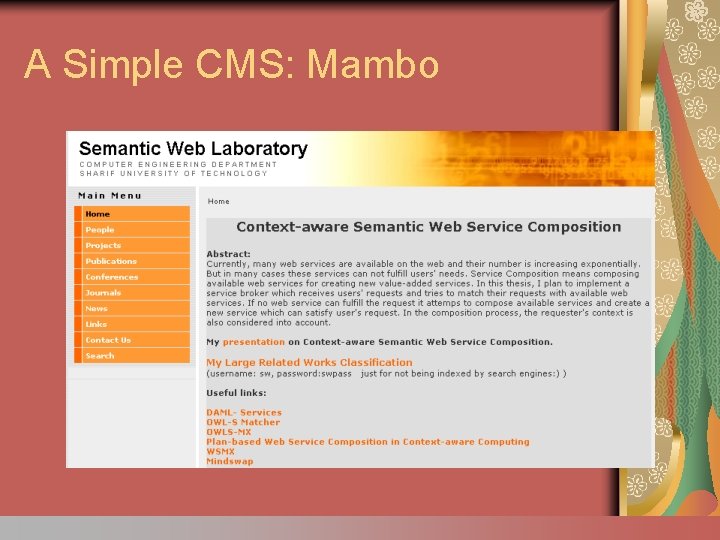 A Simple CMS: Mambo 