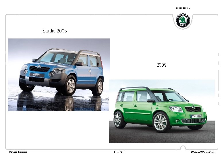 SIMPLY CLEVER Studie 2005 2009 2 Service Training TTT – YETI 20. 03. 2009/M.