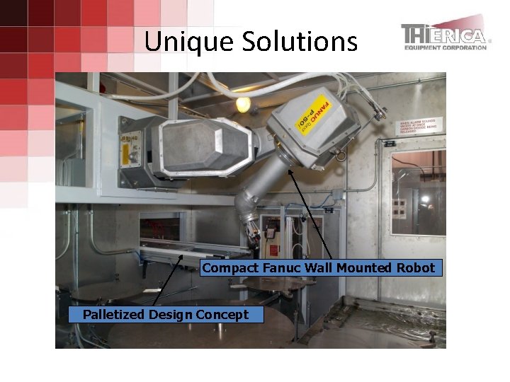 Unique Solutions Compact Fanuc Wall Mounted Robot Palletized Design Concept 