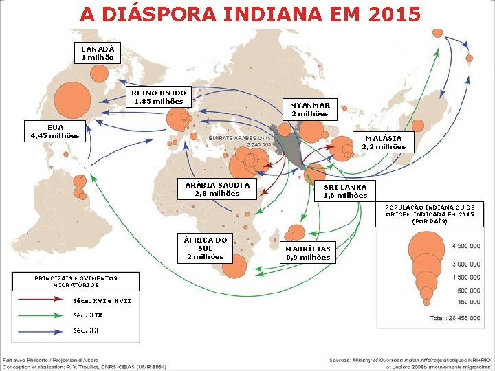 A DIÁSPORA INDIANA EM 2015 CANADÁ 1 milhão REINO UNIDO 1, 85 milhões MYANMAR