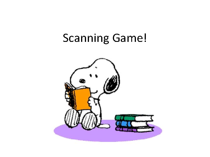 Scanning Game! 