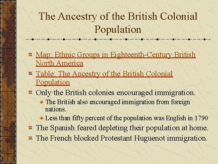 The Ancestry of the British Colonial Population Map: Ethnic Groups in Eighteenth-Century British North