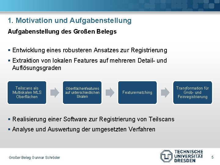 1. Motivation und Aufgabenstellung des Großen Belegs § Entwicklung eines robusteren Ansatzes zur Registrierung