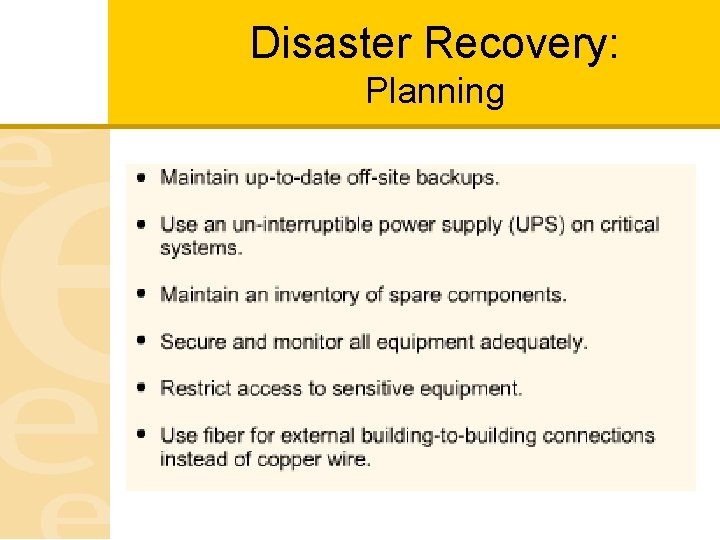 Disaster Recovery: Planning 