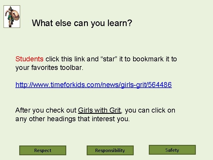 What else can you learn? Students click this link and “star” it to bookmark