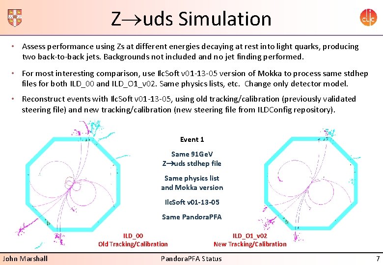 Z uds Simulation • Assess performance using Zs at different energies decaying at rest