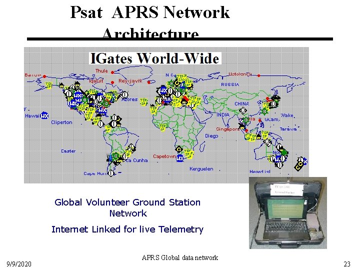 Psat APRS Network Architecture Global Volunteer Ground Station Network Internet Linked for live Telemetry