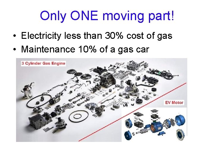 Only ONE moving part! • Electricity less than 30% cost of gas • Maintenance
