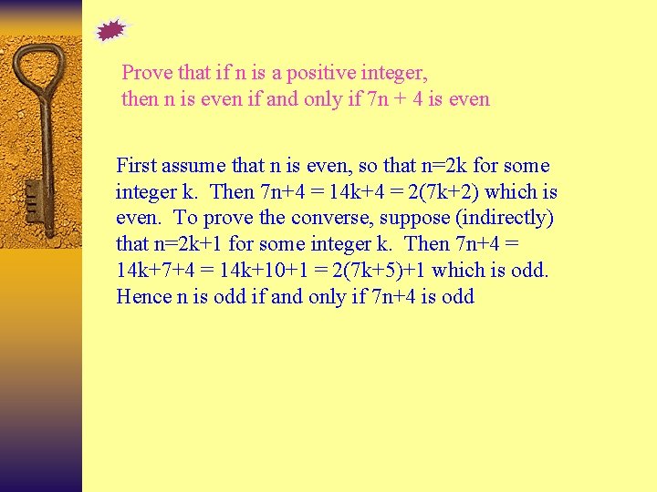 Prove that if n is a positive integer, then n is even if and