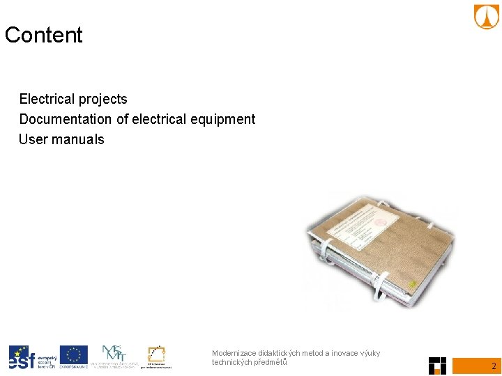 12 Lecture ESY Documentation of electrical equipment Manuals