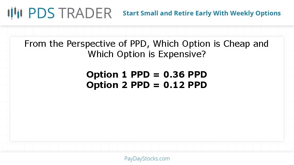 From the Perspective of PPD, Which Option is Cheap and Which Option is Expensive?