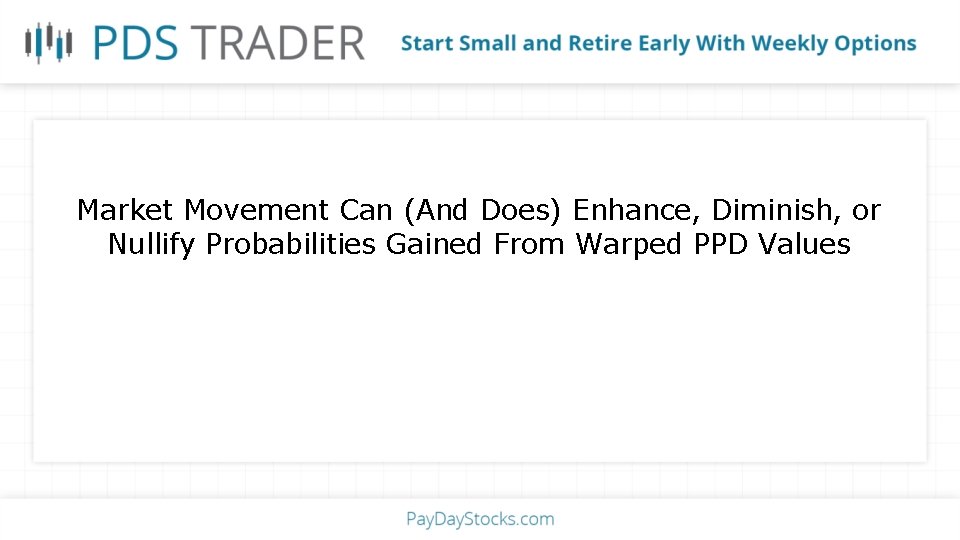 Market Movement Can (And Does) Enhance, Diminish, or Nullify Probabilities Gained From Warped PPD