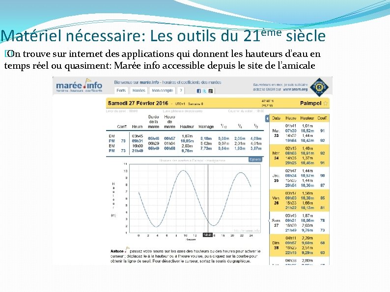 Matériel nécessaire: Les outils du 21ème siècle � On trouve sur internet des applications