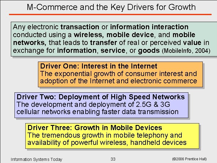 M-Commerce and the Key Drivers for Growth Any electronic transaction or information interaction conducted M-Commerce and the Key Drivers for Growth Any electronic transaction or information interaction conducted