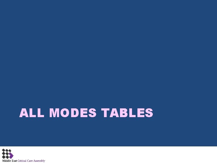 ALL MODES TABLES 