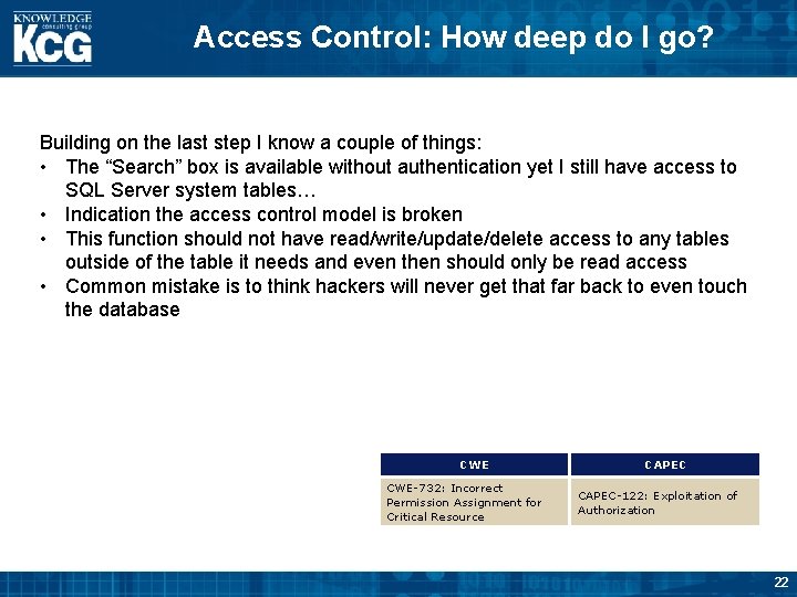 Access Control: How deep do I go? Building on the last step I know