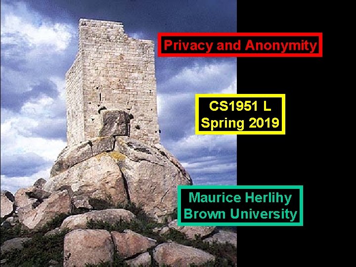 Privacy and Anonymity CS 1951 L Spring 2019 Maurice Herlihy Brown University Privacy and Anonymity CS 1951 L Spring 2019 Maurice Herlihy Brown University