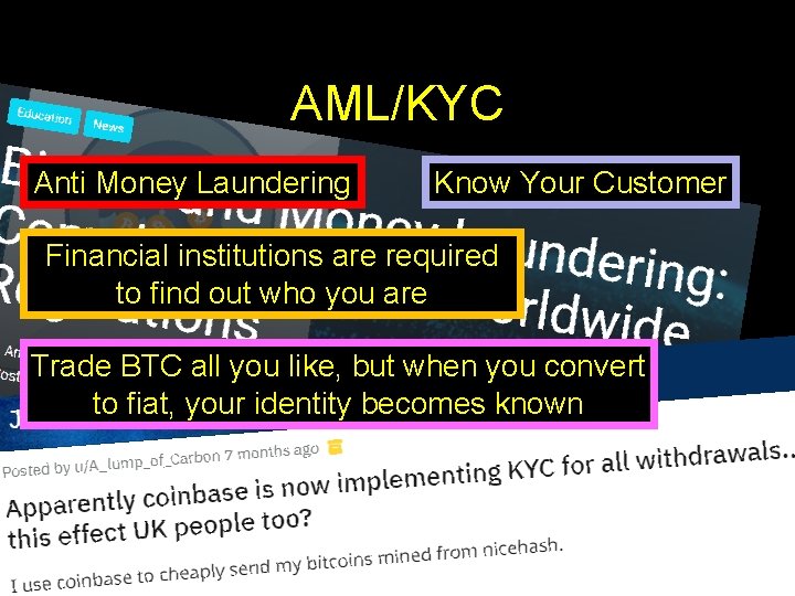 AML/KYC Anti Money Laundering Know Your Customer Financial institutions are required to find out AML/KYC Anti Money Laundering Know Your Customer Financial institutions are required to find out