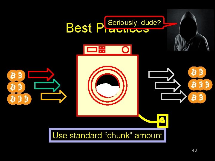 Seriously, dude? Best Practices Use standard “chunk” amount 43 Seriously, dude? Best Practices Use standard “chunk” amount 43