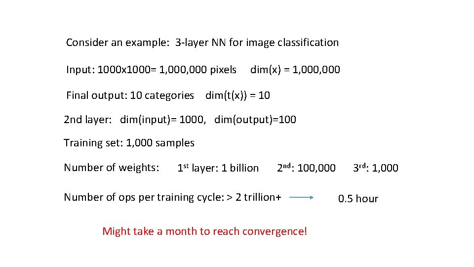 Consider an example: 3 -layer NN for image classification Input: 1000 x 1000= 1, Consider an example: 3 -layer NN for image classification Input: 1000 x 1000= 1,