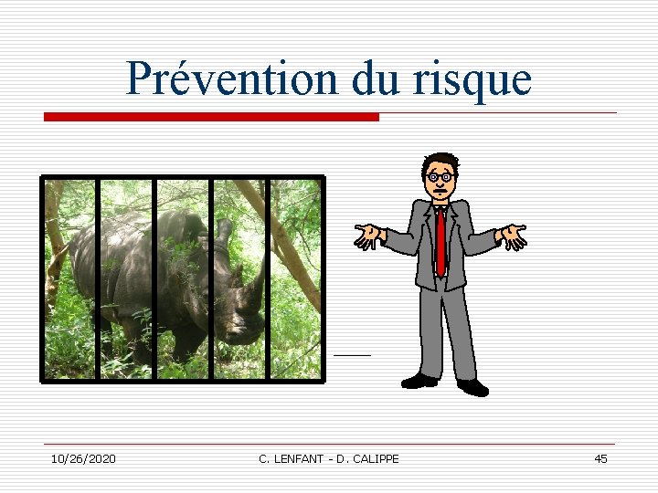 Prévention du risque 10/26/2020 C. LENFANT - D. CALIPPE 45 Prévention du risque 10/26/2020 C. LENFANT - D. CALIPPE 45